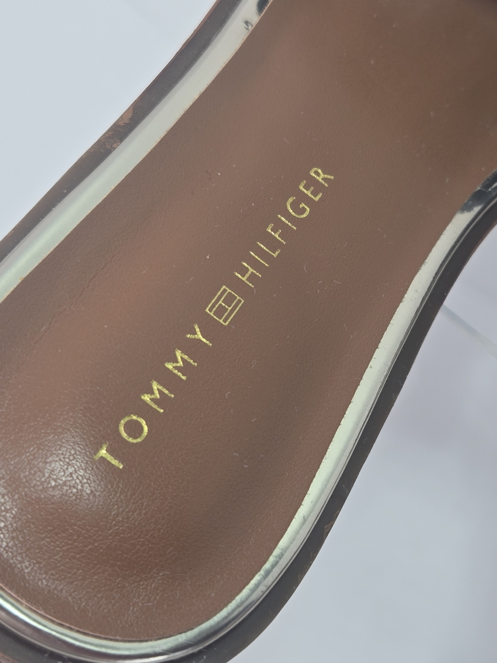 Tommy Hilfiger Terenz Navy Leather Slide Sandals Women's Size 9 - Picture 8 of 12